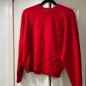 A&F red knitted sweater